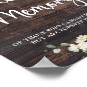 Poster Greenery foliage boho wood in loving memory sign (Coin)