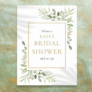Poster Greenery Foliage Gold Bridal Shower Welcome