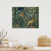 Poster GREENERY, FOREST ANIMALS Pheasant, Fox, Green Flor (Cuisine)
