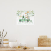 Poster Greenery Gold Jungle Safari Animals Baby Shower Si (Cuisine)