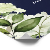 Poster Greenery Navy Blue Celebration Of Life Photo (Coin)