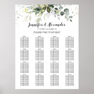 Poster Greenery Wedding Seating Chart