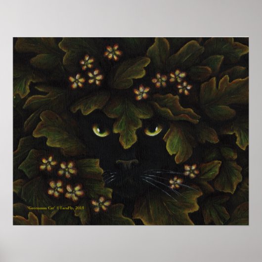 Poster Greenman Black Cat Nature Forest Art (Devant)