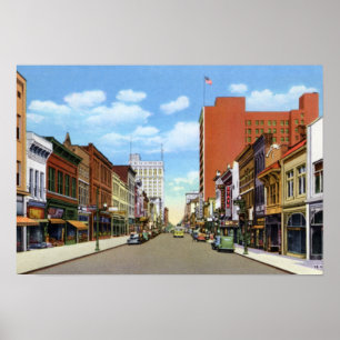 Poster Greensboro Caroline du Nord, rue Elm