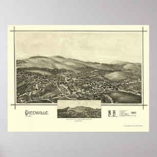 Poster Greenville, NH Panoramic Map - 1886