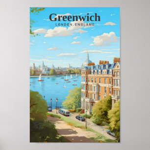Poster Greenwich London England Vintage voyage d'art