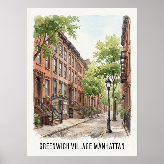 Poster Greenwich Village Manhattan (Devant)