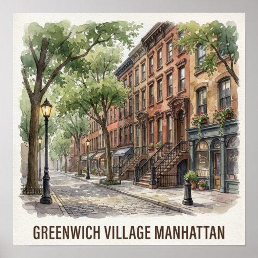 Poster Greenwich Village Manhattan (Devant)