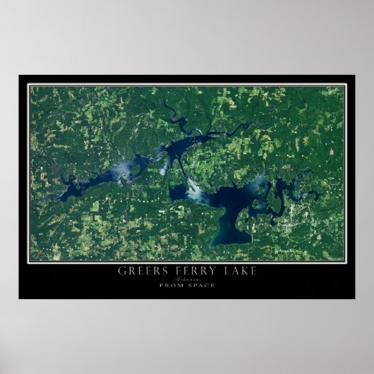 Poster Greers Ferry Lake Arkansas Carte de l'affiche sate (Devant)