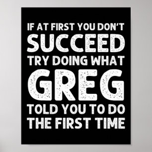 Poster GREG Nom Cadeau Personnalisé Anniversaire Fun Chri