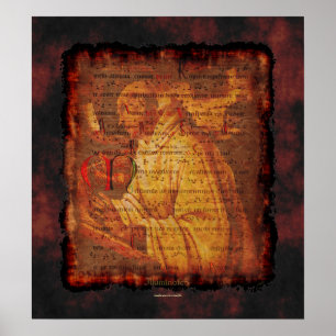 Poster Grégorien Moine & Chant Musique Art Religieux Impr