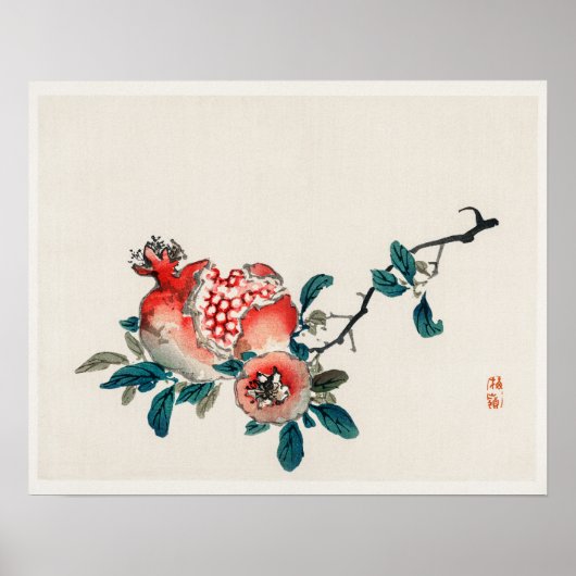 Poster Grenade de Kōno Bairei (1844-1895) (Devant)
