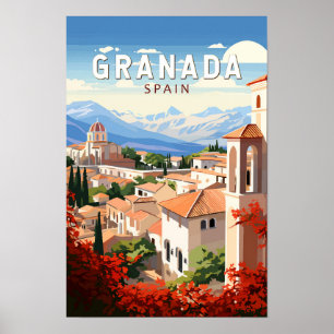 Poster Grenade Espagne Voyage Art Vintage