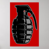 Poster Grenade main - gris (Devant)