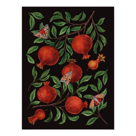 Poster Grenades et papillons Bella (Devant)