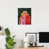 Poster Grenouille à feuilles rouges (Bureau à domicile)