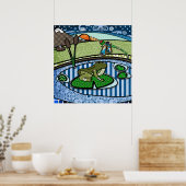 Poster Grenouille à motifs dans un étang (Cuisine)