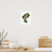 Poster grenouille à taches roses et violettes (Cuisine)
