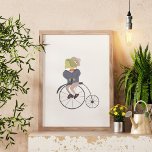 Poster Grenouille à vélo<br><div class="desc">Un vieux personnage de grenouille fantaisiste et original inspiré de dessins vintages.</div>