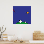 Poster grenouille affamée - attaque de cigogne (Cuisine)