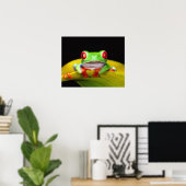 Poster Grenouille arboricole aux yeux rouges, Agalychinis (Bureau à domicile)