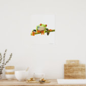 Poster Grenouille arboricole sur la tige (Cuisine)