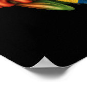 Poster Grenouille Arbre Jouer Drapeau Colombien Guitare N (Coin)