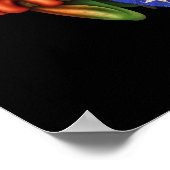 Poster Grenouille Arbre Jouer Porto Rico Drapeau Guitare  (Coin)