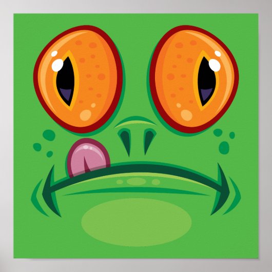 Poster Grenouille avec dessin sur la langue (Devant)