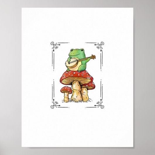 Poster Grenouille Champignon Goblincore Conception Artist (Devant)