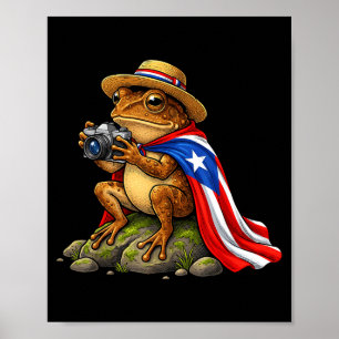 Poster Grenouille Coqui Mignonne Drôle Porto Rico