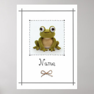 Poster Grenouille Crochet Baby Nursery Wall Art personnal