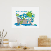 Poster Grenouille Dans Bain Enfants Salle De Bain Art Fro (Cuisine)