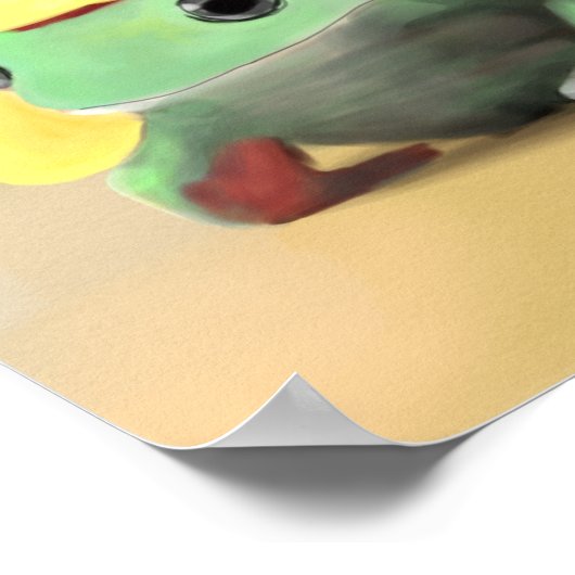 Poster Grenouille dans l'affiche casquette (Coin)