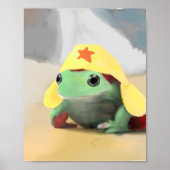 Poster Grenouille dans l'affiche casquette (Devant)
