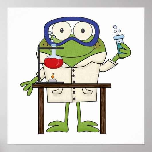 Poster Grenouille dans le laboratoire de la Science (Devant)