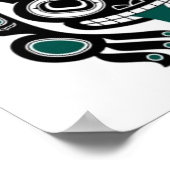 Poster Grenouille d'arbre bleu et noir Haida (Coin)