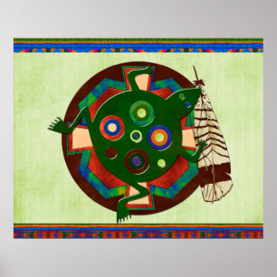 Poster Grenouille d'art populaire amérindienne