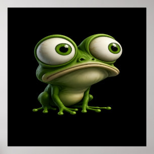Poster Grenouille de dessin animé aux gros yeux