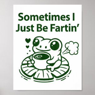 Poster Grenouille de grenouillette qui péte drôle Péte pa