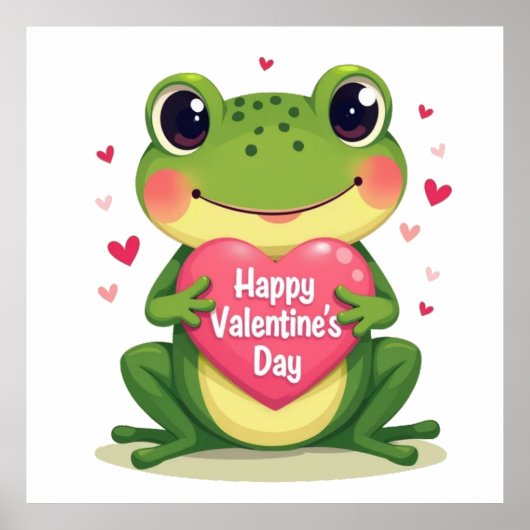 Poster grenouille de la Saint-Valentin (Devant)