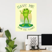 Poster Grenouille De l'environnement jour des terres (Bureau à domicile)