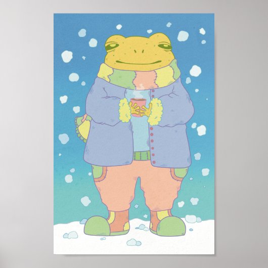 Poster Grenouille d'hiver confortable (Devant)