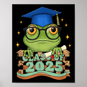 Poster Grenouille Diplômée Cl De 2025 Enfants Hommes Femm