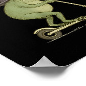 Poster Grenouille drôle graphique disant en route pour co (Coin)