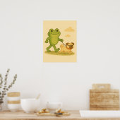 Poster Grenouille Drôle Marcher Son Chien (Cuisine)