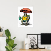 Poster Grenouille drôle sur la plage (Bureau à domicile)