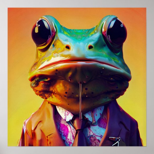 Poster Grenouille en costume (Devant)