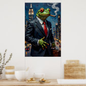 Poster Grenouille en costume avec peinture au cigar (Cuisine)