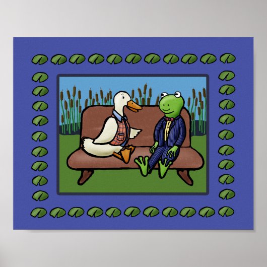 Poster Grenouille et canard (Devant)